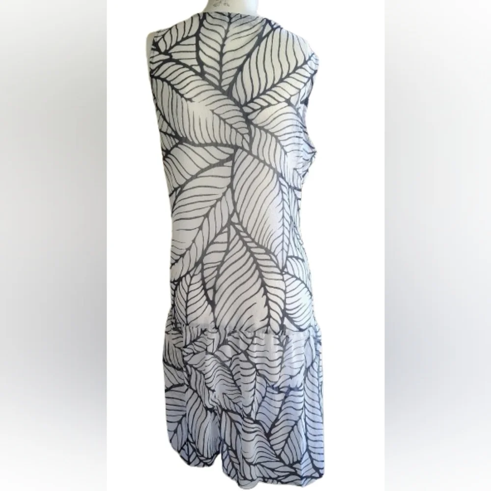 Apt. 9 Black and White Leaf-Print Sleeveless Mini Dress - Picture 5 of 7